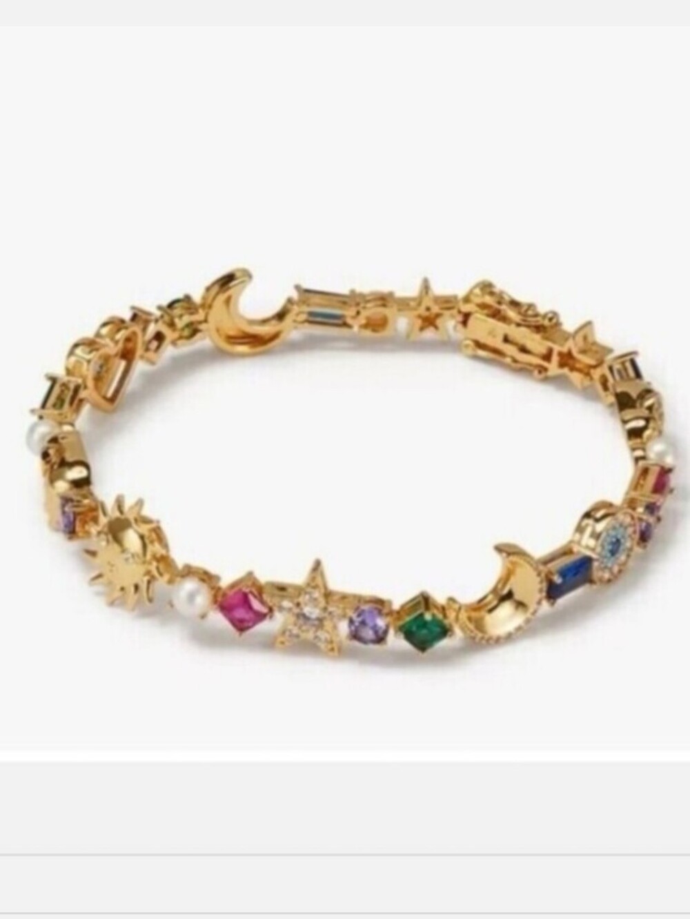 Kate Spade Gold-Tone Multicolor Celestial & Charm Bracelet - Women Jewelry - Picture 10 of 11